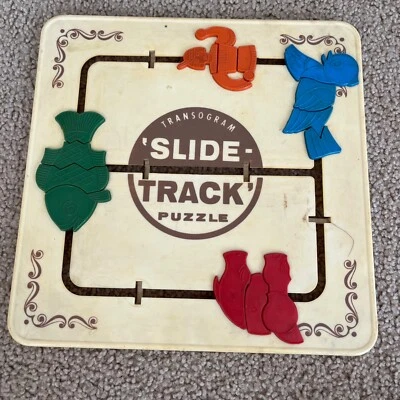 Vintage Transogram Slide Track Puzzle - Antique Plastic Animals - Image 1 of 4