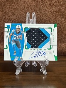 2021 Chuba Hubbard 4 Color SSP RPA RC Auto Patch /30 National Treasures Panthers