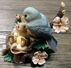 Charming Tails Friends Warm Our Lives Mouse Blue Bird Figurine 98/238 - Picture 1 of 4