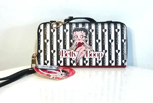 NUEVO CON ETIQUETAS BETTY BOOP Bandolera Cartera Negro Rojo Billetera Bolso sin Etiquetas - Imagen 1 de 4