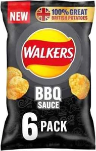 Walkers Crisps BBQ Sauce Flavour Multipack 6 x 25g - Picture 1 of 6