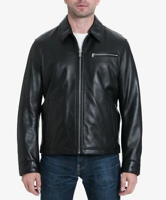 $1120 Michael Kors Men's Black James Dean Leather Jacket Coat Sz S *REPAIRED* - Image 1 of 2