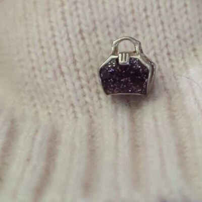 ¡Nuevo! GENUINO CHAMILIA 925 PLATA ESTERLINA PÚRPURA BRILLO PEQUEÑO MONEDERO ENCANTO Foto 1 de 2