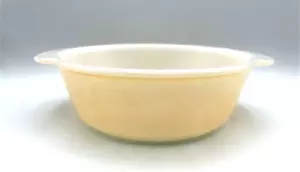 Plato de hornear redondo Fire King década de 1940 con asas. 8,25"" x 9,5"" - Imagen 1 de 5