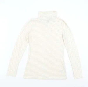 H&M Womens Beige Polyester Blend T-Shirt Size S Roll Neck - Picture 1 of 12