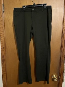 Simply Vera Wang Bootcut XL Short Stretch Band Waist Button Zipper Green Pants - Picture 1 of 3