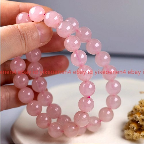 VALENTINO 2 Pz Braccialetto Elastico Naturale 6 12mm Gemme Quarzo Rosa Rosa Perline Rotonde 7 5 pollici