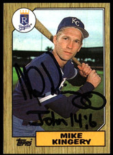1987 Topps  Mike Kingery #203 Authentic Autographed Card Kansas City Royals