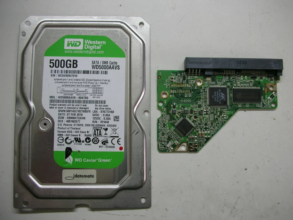 Electronics PCB for WD Caviar Green 500GB WD5000AAVS-00N7B0 2061-701640-300 AAD2 - Image 1 of 1