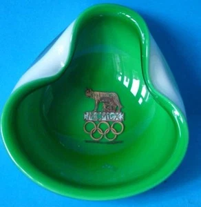 1960 Olympic Games Rome Original Antique MURANO BOWL Ashtray with Olympic Logo - Picture 1 of 5