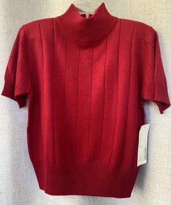 Suéter Dressbarn Mock Cuello Tortuga Rojo Nuevo con Etiquetas Talla Pequeña Foto 1 de 3