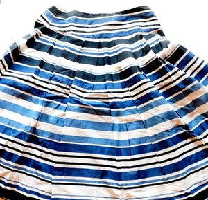 St John's Bay Damen Rock Marineblau Streifen A-Linie Midi Größe 6 Neu - Bild 1 von 9