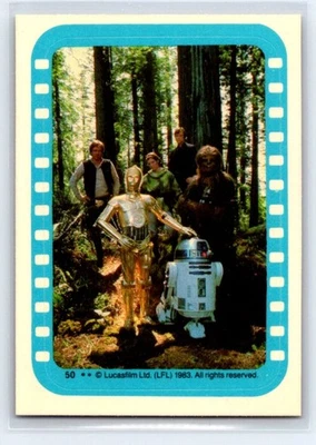 Pegatina HAN LEIA LUKE C-3PO 1983 Topps Star Wars El Retorno del Jedi ROTJ #50 C1 Foto 1 de 2