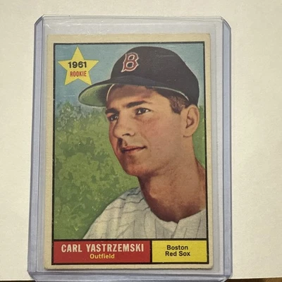 1961 Topps #148 Carl Yastrzemski Rookie Card Boston Red Sox HOF VG 1960  #2 - Image 1 of 4