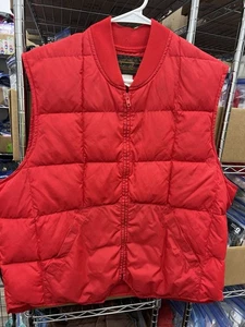 ULTRA RARE VINTAGE 1990'S EDDIE BAUER PREMIUM GOOSE DOWN RED VEST MEN'S SIZE L - Picture 1 of 5