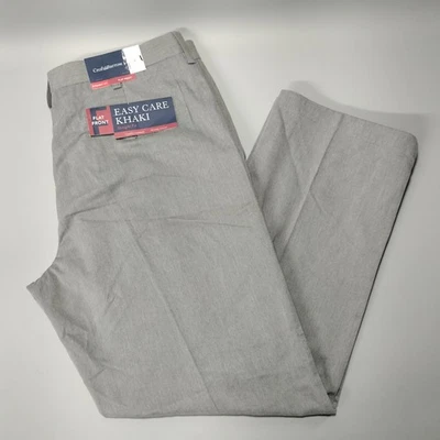 Nuevo con etiquetas Pantalones Croft & Barrow Calce Recto Frente Plano Gris Caqui Para Hombres Talla Real 36x29 Foto 1 de 4