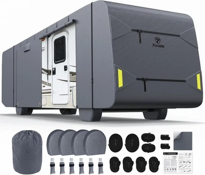 Cubierta para autocaravana Clase A 38-42 ft, cubierta superior de 7 capas para cámper de alta resistencia, agua extra gruesa Foto 1 de 4