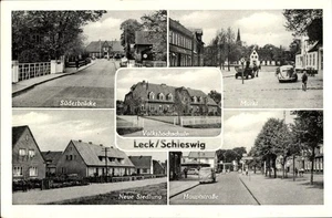 Ak Leck in Nordfriesland, Volkshochschule, Markt, Hauptstraße,... - 11201261 - Picture 1 of 2