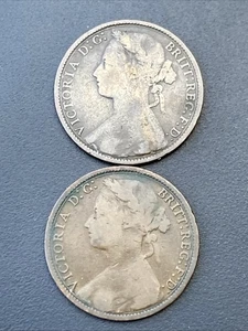 Lote de monedas victorianas Victoria Pennies (4) 1877 y 1878 fecha de ejecución E73 - Imagen 1 de 3