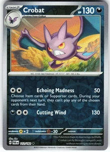 Crobat 112/182 Pokemon SV04: Paradox Rift Reverse Holo Uncommon NM - Picture 1 of 2