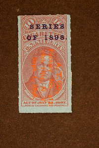 SELLO DE IMPUESTO SOBRE LA RENTA DE CIGARRILLOS USIR 10C 1897 SOBREIMPRESIÓN SERIE 1898 EN CO NY - Imagen 1 de 2