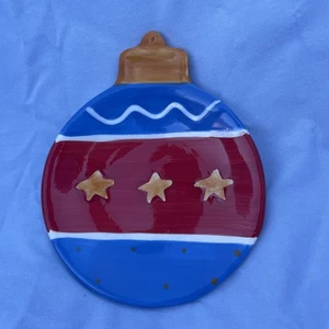Plato Adorno Studio 33 Papá Noel Galletas Navidad Rojo Blanco Azul Dorado Pequeño - Imagen 1 de 3
