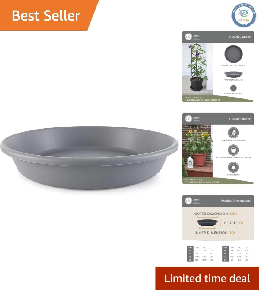 Elegante platillo tradicional para plantas de 16 pulgadas - Control óptimo del agua para tu jardín Foto 1 de 4