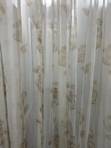 JCPenney Home Collection transparente Gardine Paneele 54 x 96 lang Rosenmuster 2 Paneele - Bild 1 von 8