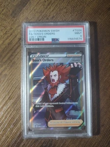 POKEMON 2022 Lost Origin Full Art Trainer BOSS's ORDERS #TG24 PSA 9 Mint RARE - Picture 1 of 2