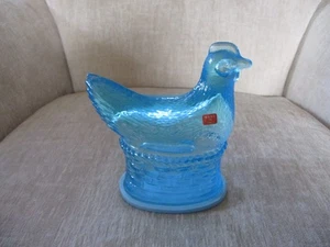 Vintage blaue Glas Henne auf Nest Münzbank - Made in Italy - Bild 1 von 22