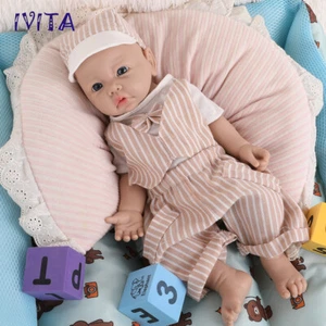 17'' Vivid Silicone Reborn Baby Doll Blue Eyes Boy Newborn Floppy Silicone Doll - Picture 1 of 14