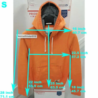 ABERCROMBIE & FITCH HOODIE SWEATSHIR ORANGE MENS SIZE SMALL - Image 1 of 4