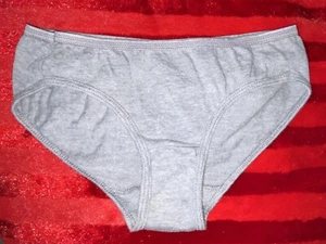 Hanes Girl Gray 10 Hi-Cut Vintage High Waist Bikini Panties Underwear - Picture 1 of 3