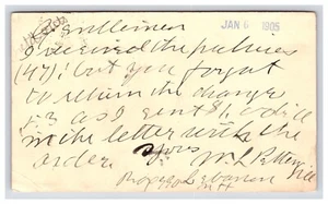 AK: 1905 Geschäftsausgabe Nachricht - verschickt - Bild 1 von 2