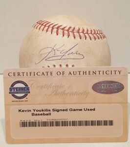 Kevin Youkilis Signed Rawlings GAME USED MLB Baseball- MLB & STEINER COA