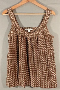 Banana Republic Silk Top Small Sleeveless Tank Lightweight Orange Brown Pattern - Picture 1 of 10