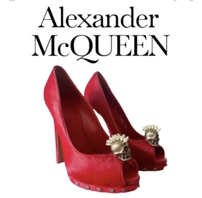 Alexander McQueen Red Pony Hair With Skull Size 38, IOB - Image 1 of 4