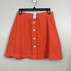 Gap Gauze Mini Skit Orange Button Front Pull-On Crinkle Pockets Size Small Nwt