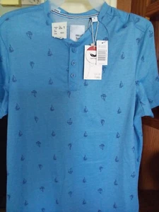 Herren Polo, Größe Small, Rayon von Isle of Tees, dunkelblau mit marineblauen Segelbooten, neu - Bild 1 von 5