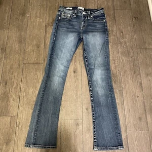 Vigoss Womens Denim Jeans Slim Boot Size 2 Med Wash - Picture 1 of 8