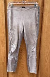 White House Black Market Suede Ponte Leggings Genuine Leather Tan 6 - Picture 1 of 8