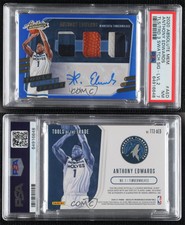 2020-21 Absolute Memorabilia Level 2 /25 Anthony Edwards PSA 7 Rookie Auto RC