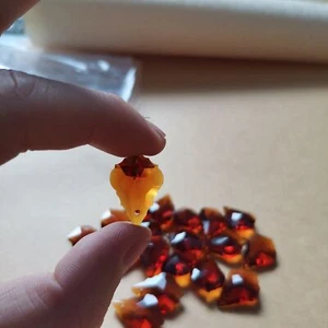 Amber Maple Leaf Feng Shui Faceted Prism Dryen Glass Chandelier Suncatcher Decor - Picture 1 of 7