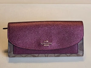 Coach Slim Envelope Wallet in Metallic Colorblock - Picture 1 of 10