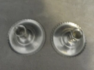 Pair of vintage hammered aluminum candle holders - Picture 1 of 3