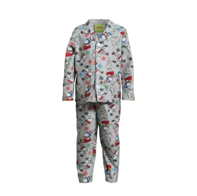 NUEVO CON ETIQUETAS 2 Piezas Niño Pequeño Niño 4T SNOOPY NAVIDAD Pijama Conjunto VACACIONES GRIS Foto 1 de 3