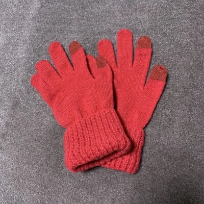 Guantes lisos Style & Co para mujer punto gofre puño pantalla táctil rojos talla única nuevos sin etiquetas Foto 1 de 4