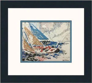 Leroy Neiman Americas Cup 14th Challenge Newport Custom Framed Print - Picture 1 of 2