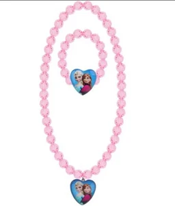 Rosa Anna & Elsa Kinderketten Halskette Geburtstags Weihnachts Geschenk Armband - Bild 1 von 8