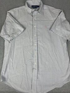 Polo Ralph Lauren Men's  Shirt Blake Pony Logo Blue White large *READ* - Picture 1 of 8